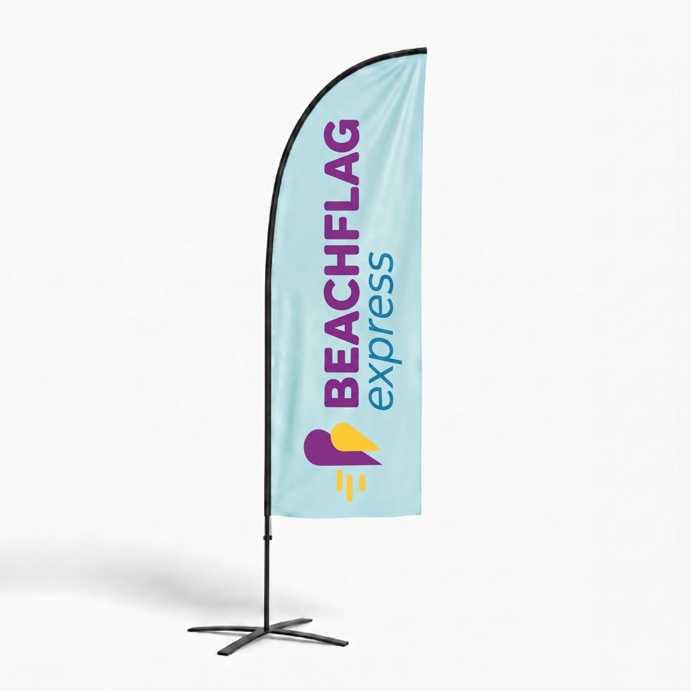 Beachflag Wing in Hellblau mit Beachflag-Express-Logo